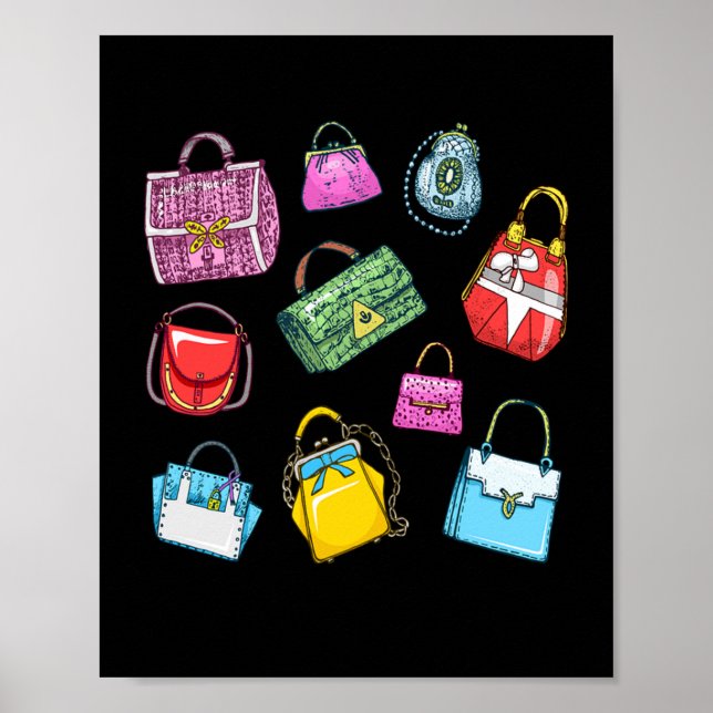 Póster Moda de la colección de bolsos de mano (Frente)