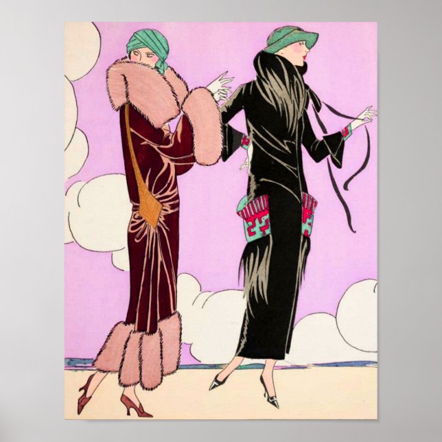 Póster Moda de las damas de Art Deco de Poichoir de 1930 (Frente)