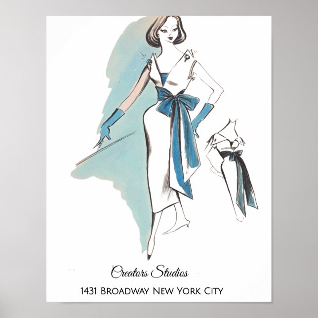 Póster Moda de las Damas de Mediosiglo de los años 60 (Frente)