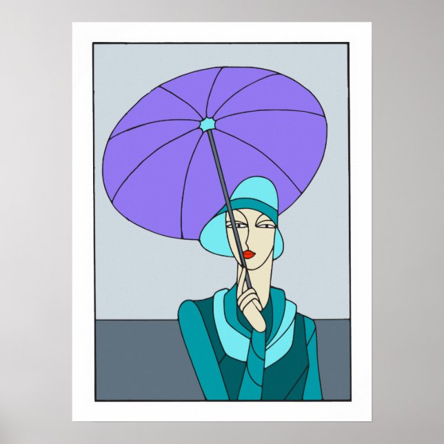 Póster Moda de las señoras Art Deco de los años 1920, ver (Frente)