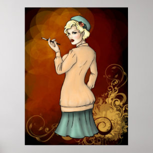 Póster Moda de los años 1920 - Georgette, Chica de FLappe