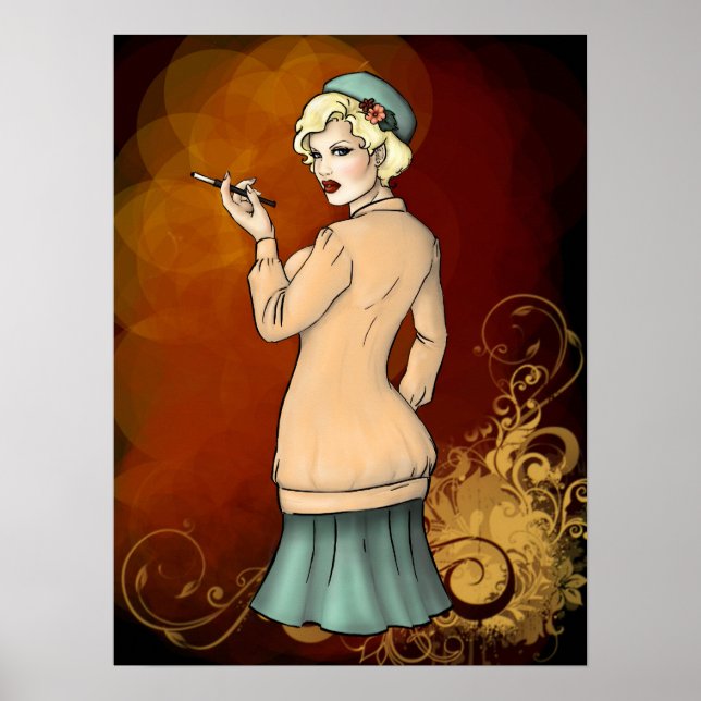 Póster Moda de los años 1920 - Georgette, Chica de FLappe (Frente)