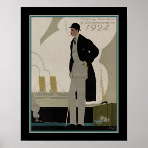 Póster Moda de los hombres de la época/Viajes Art Deco