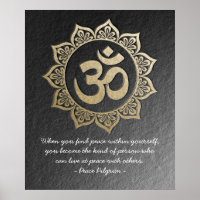 MODA de Meditación YOGA Oro Negro OM Mandala Citas