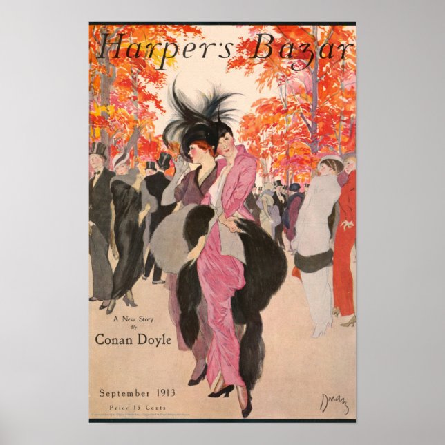 Póster Moda de otoño de Harper's Bazaar 1913 art déco (Frente)