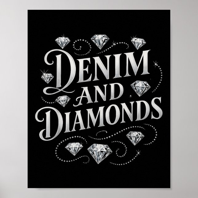 Póster Moda De País Denim Y Diamantes Bacheloret Occident (Frente)