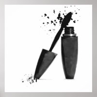 Moda de rímel de belleza de maquillaje en blanco y
