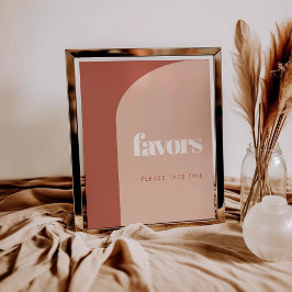 Póster Moda durazno arco de barro de barro de barro de ba