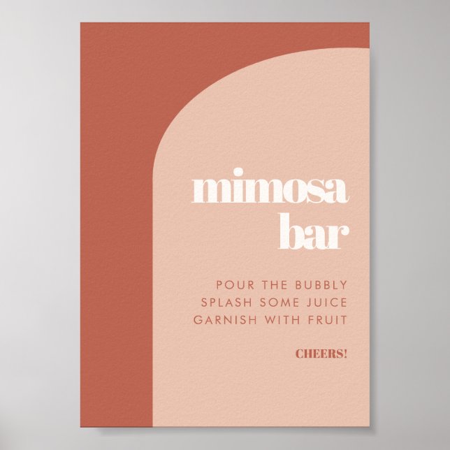 Póster Moda durazno arco de terracota boda Mimosa signo d (Frente)