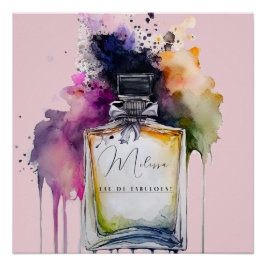 Póster Moda Eau De Fabulous Personalizado Parfum Acuático