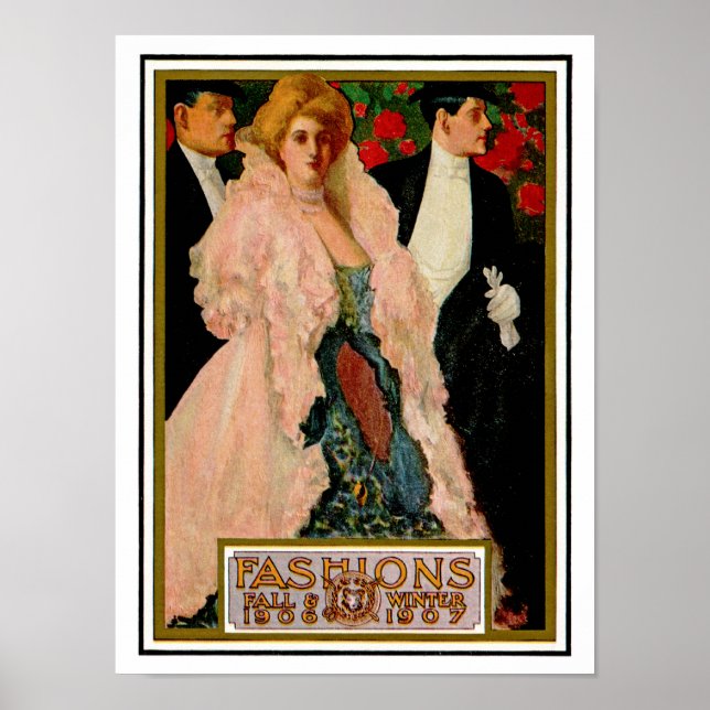 Póster Moda eduardiana: otoño e invierno 1906 y 1907 (Frente)