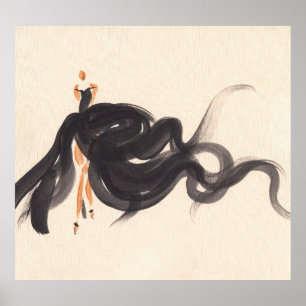 Póster Moda elegante: la dama acuarela