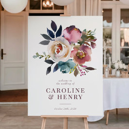 Póster Moda elegante Rosa romántico Rótulo Boda