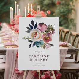 Póster Moda elegante Rosa romántico Rótulo Boda