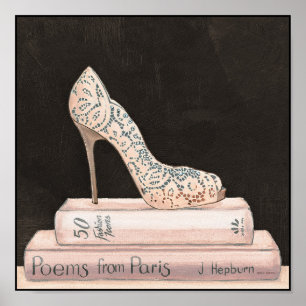 Póster Moda elegante salvaje del tacón alto de Apple el  