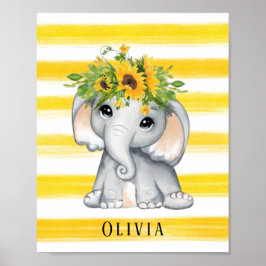 Póster Moda Elephant Elephant Stripes Personalizado