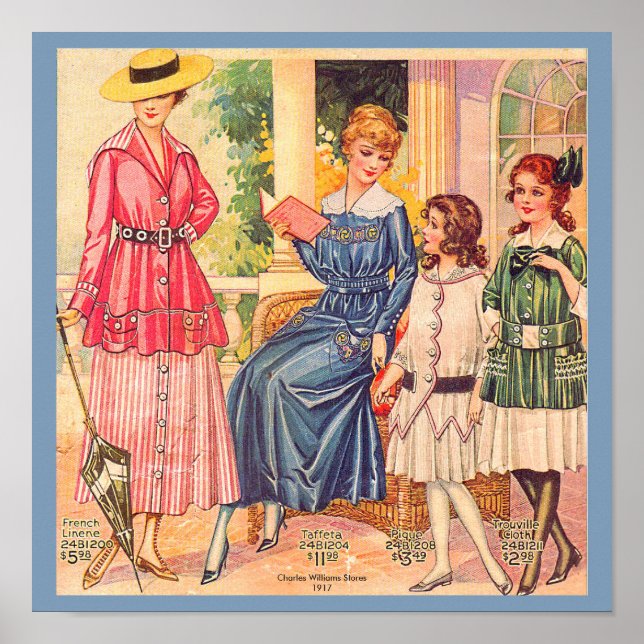 Póster Moda femenina y Chica de 1917, hermosa cosecha (Frente)