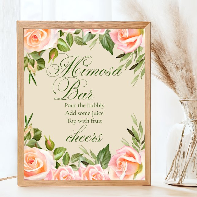 Póster Moda Floral Mimosa Bar Bridal Ducha Mesa Rótulo (Subido por el creador)