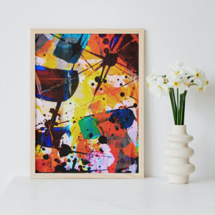 Póster Moda Formas Irregulares Modernas Coloridas Resumen