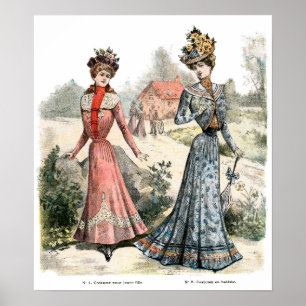 Póster Moda francesa victoriana