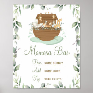 Póster Moda Greenery Noah's Ark Baby Shower Momosa Bar