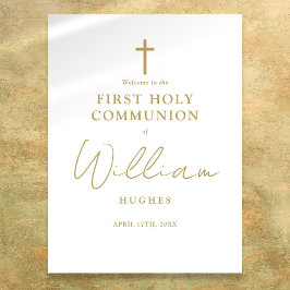 Póster Moda Guión de oro Primer signo de bienvenida de la