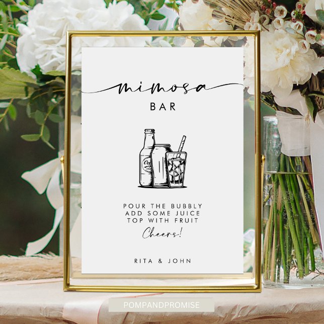 Póster Moda Guión moderno Mimosa Bar Rótulo Boda (Subido por el creador)