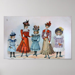 Póster Moda infantil vintage de los años 1890