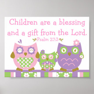 Póster Moda Lechuzas Biblia Cristiana Verse Poster