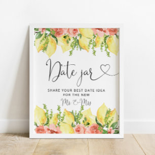 Póster Moda Lemon Floral Date Jar Bridal Shower