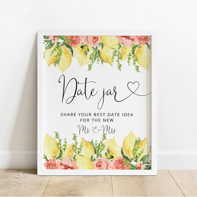 Póster Moda Lemon Floral Date Jar Bridal Shower (Subido por el creador)