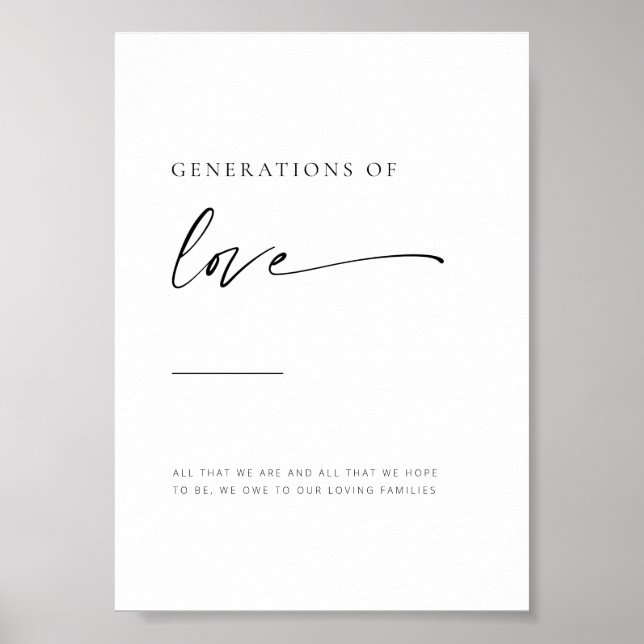 Póster Moda + Modern Script Generations of Love Rótulo (Frente)