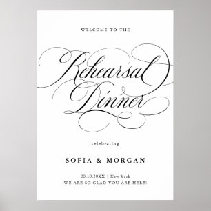 Póster Moda moderna de caligrafía Ensayo Cena Bienvenida