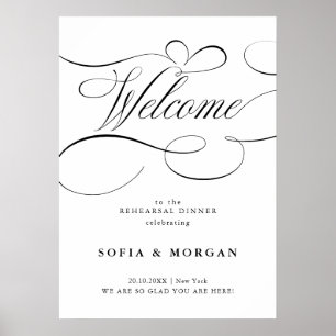 Póster Moda moderna de caligrafía Ensayo Cena Bienvenida
