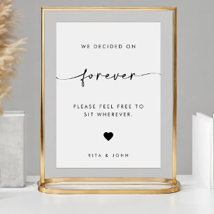 Póster Moda Moderna Elegir un asiento no un Rótulo Boda l