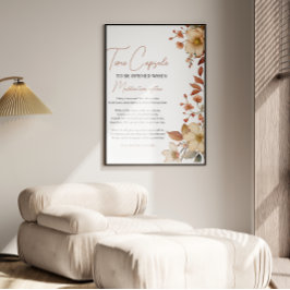 Póster Moda moderna Flor silvestre Primer Chica de cumple