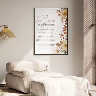 Póster Moda moderna Flor silvestre Primer Chica de cumple