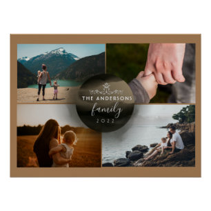 Póster Moda moderna Marrón Dorado Ornamental 4 Fotos