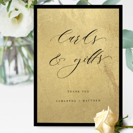 Póster Moda, negro y oro, tarjetas y regalos Boda Rótulo