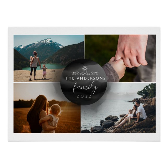 Póster Moda Ornamental Blanco y Negro 4 Fotos (Anverso)