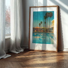 Póster Moda Palm Springs: piscina de moteles de mediados 