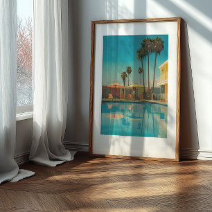 Póster Moda Palm Springs: piscina de moteles de mediados 