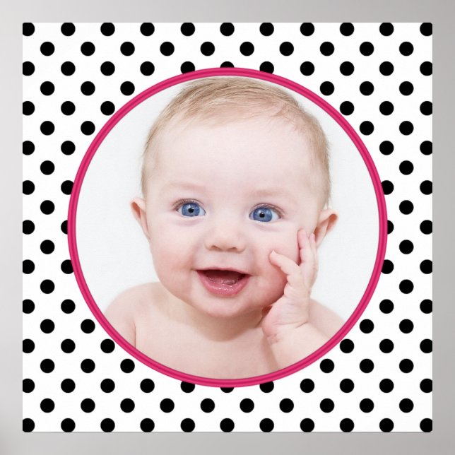 Póster Moda personalizada Polka Dot Baby Photo Poster (Frente)
