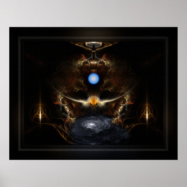 Póster Moda plateada de la cabeza del diamante dorado (Frente)