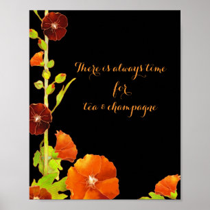Póster Moda Red Hollyhocks Personalizable Poster de Negoc