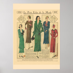 Póster Moda retra 1931 del francés del vintage