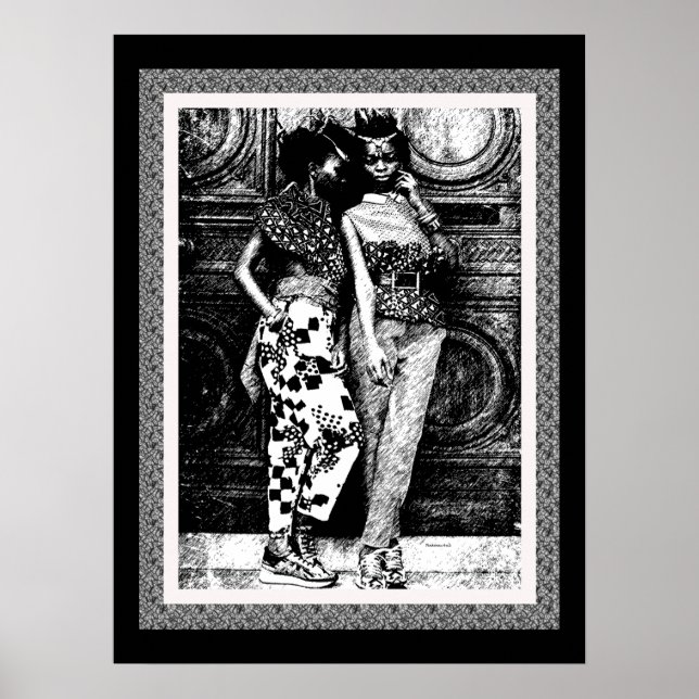 Póster Moda Retro Afro Pop Art (Frente)