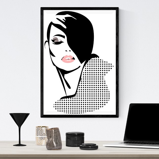 Póster Moda retro puntos chica de moda (Subido por el creador)