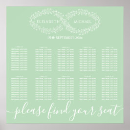 Póster Moda romántica botánica de neo-mint infinito elega