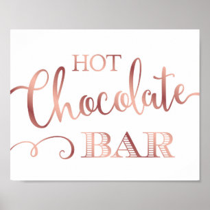 Póster Moda Rosa Oro CÓMODO Rótulo BAR CHOCOLATE